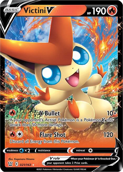 Buy Pokemon cards Australia - Victini V 021/163 - Premium Raw Card from Monster Mart - Pokémon Card Emporium - Shop now at Monster Mart - Pokémon Cards Australia. Battle Styles, NEW 23 Aug