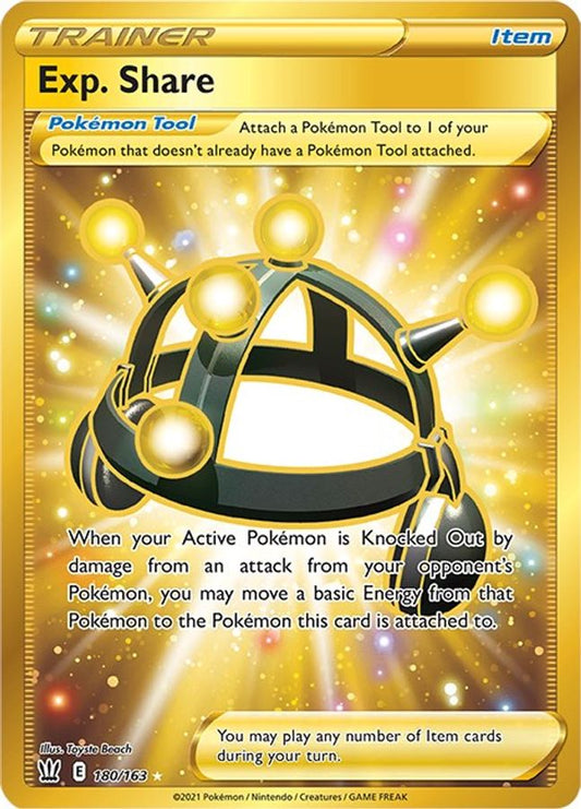 Buy Pokemon cards Australia - Exp. Share 180/163 - Premium Raw Card from Monster Mart - Pokémon Card Emporium - Shop now at Monster Mart - Pokémon Cards Australia. Battle Styles, Gold, New 11 Apr, Secret Rare, Trainer