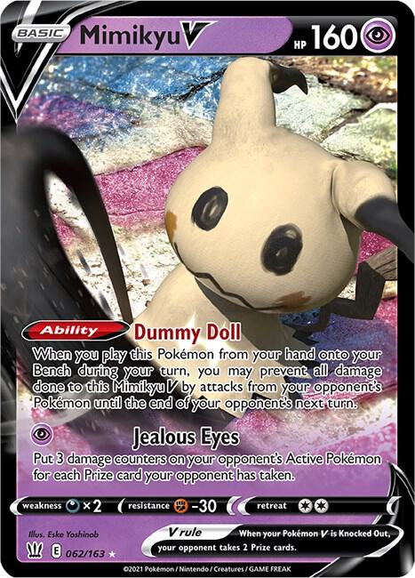 Buy Pokemon cards Australia - Mimikyu V 062/163 - Premium Raw Card from Monster Mart - Pokémon Card Emporium - Shop now at Monster Mart - Pokémon Cards Australia. Battle Styles, NEW 15 Jul