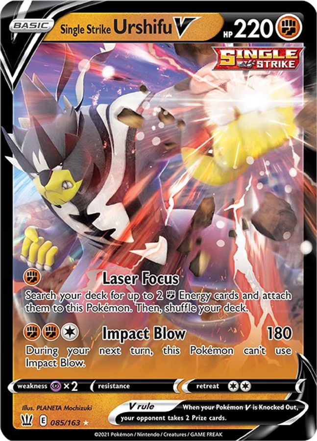 Buy Pokemon cards Australia - Urshifu V 085/163 - Premium Raw Card from Monster Mart - Pokémon Card Emporium - Shop now at Monster Mart - Pokémon Cards Australia. Battle Styles, New 17 Apr