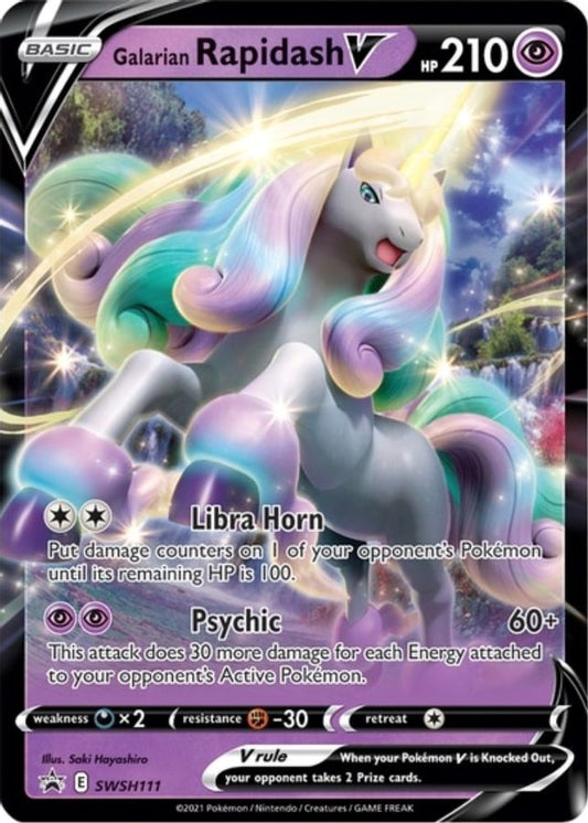 Buy Pokemon cards Australia - Rapidash V SWSH111 - Premium Raw Card from Monster Mart - Pokémon Card Emporium - Shop now at Monster Mart - Pokémon Cards Australia. NEW 20 May, Promo, Sword & Shield Promo