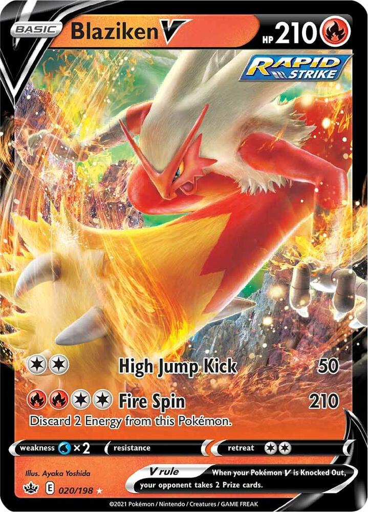 Buy Pokemon cards Australia - Blaziken V 020/198 - Premium Raw Card from Monster Mart - Pokémon Card Emporium - Shop now at Monster Mart - Pokémon Cards Australia. Chilling Reign, NEW 22 Jul