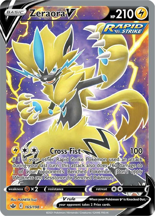 Buy Pokemon cards Australia - Zeraora V 165/198 - Premium Raw Card from Monster Mart - Pokémon Card Emporium - Shop now at Monster Mart - Pokémon Cards Australia. Chilling Reign, Full Art, NEW 10 Oct