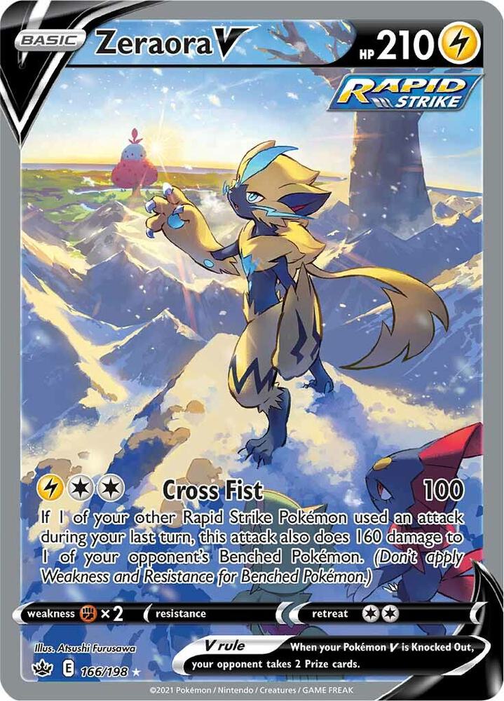 Buy Pokemon cards Australia - Zeraora V 166/198 - Premium Raw Card from Monster Mart - Pokémon Card Emporium - Shop now at Monster Mart - Pokémon Cards Australia. Alt Art, Alternate Art, Chilling Reign, Full Art, NEW 23 Aug