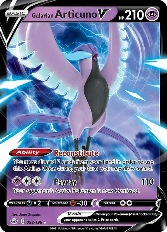 Buy Pokemon cards Australia - Articuno V 058/198 - Premium Raw Card from Monster Mart - Pokémon Card Emporium - Shop now at Monster Mart - Pokémon Cards Australia. Chilling Reign, NEW 20 May