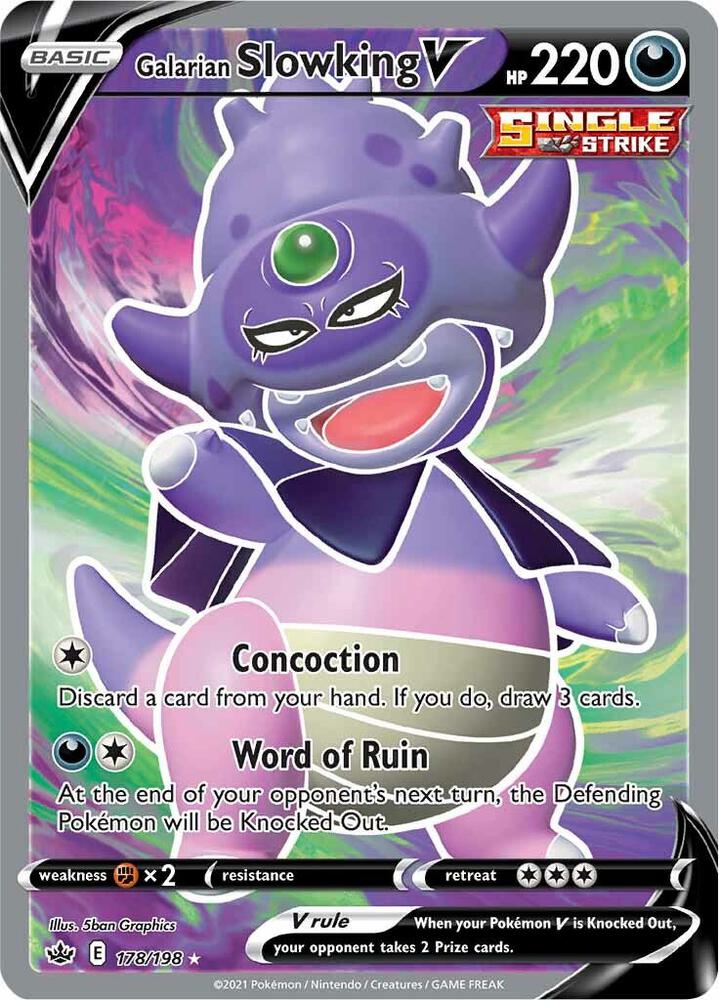 Buy Pokemon cards Australia - Slowking V 178/198 - Premium Raw Card from Monster Mart - Pokémon Card Emporium - Shop now at Monster Mart - Pokémon Cards Australia. Chilling Reign, Full Art, NEW 10 Oct