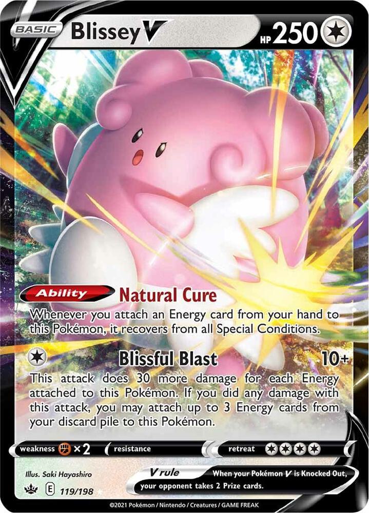 Buy Pokemon cards Australia - Blissey V 119/198 - Premium Raw Card from Monster Mart - Pokémon Card Emporium - Shop now at Monster Mart - Pokémon Cards Australia. Chilling Reign, NEW 22 Jul