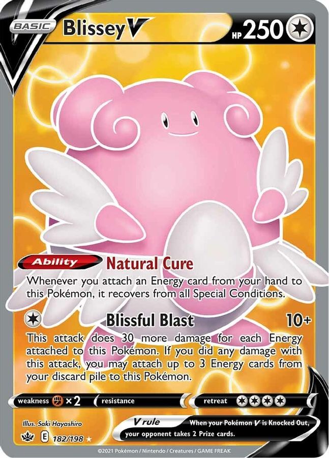 Buy Pokemon cards Australia - Blissey V 182/198 - Premium Raw Card from Monster Mart - Pokémon Card Emporium - Shop now at Monster Mart - Pokémon Cards Australia. Chilling Reign, Full Art, New 11 Apr