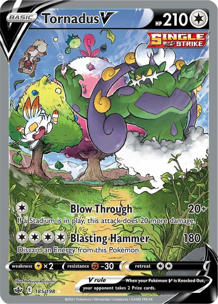 Buy Pokemon cards Australia - Tornadus V 185/198 - Premium Raw Card from Monster Mart - Pokémon Card Emporium - Shop now at Monster Mart - Pokémon Cards Australia. Alt Art, Alternate Art, Chilling Reign, NEW 22 Jul