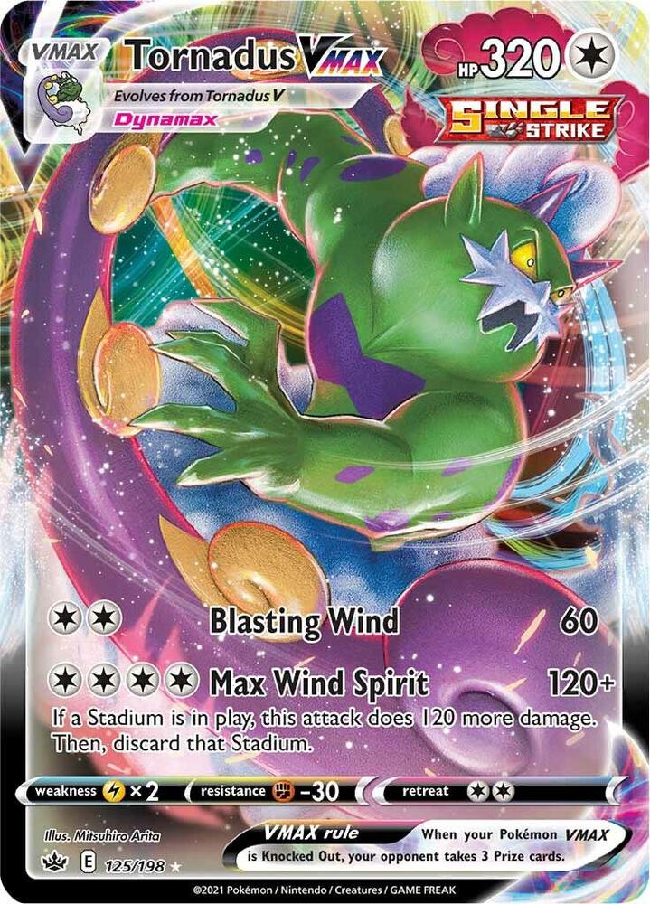 Buy Pokemon cards Australia - Tornadus VMAX 125/198 - Premium Raw Card from Monster Mart - Pokémon Card Emporium - Shop now at Monster Mart - Pokémon Cards Australia. Chilling Reign, NEW 10 Oct, VMAX