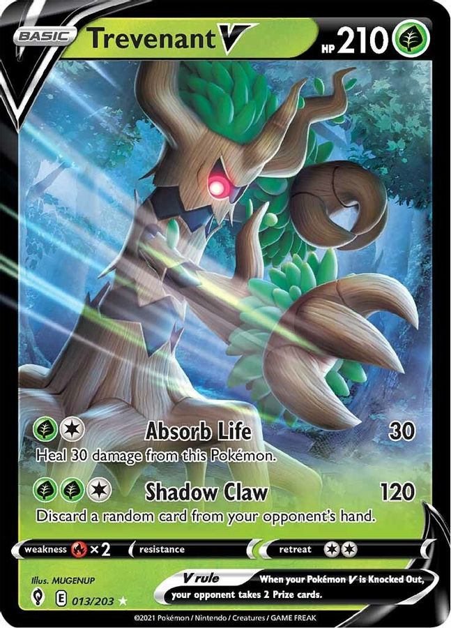 Buy Pokemon cards Australia - Trevenant V 013/203 - Premium Raw Card from Monster Mart - Pokémon Card Emporium - Shop now at Monster Mart - Pokémon Cards Australia. Evolving Skies, NEW 30 May