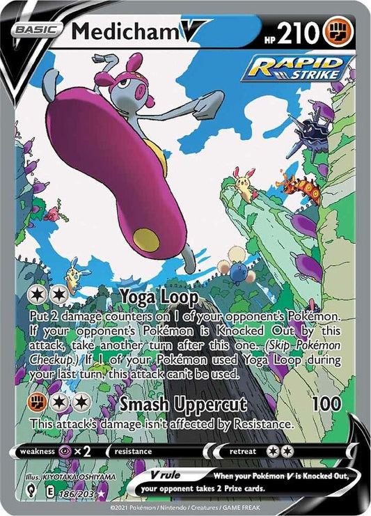 Buy Pokemon cards Australia - Medicham V 186/203 - Premium Raw Card from Monster Mart - Pokémon Card Emporium - Shop now at Monster Mart - Pokémon Cards Australia. Alt Art, Alternate Art, Evolving Skies, NEW 22 Jul