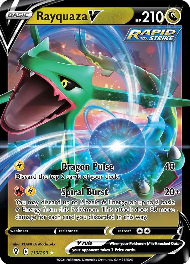 Buy Pokemon cards Australia - Rayquaza V 110/203 - Premium Raw Card from Monster Mart - Pokémon Card Emporium - Shop now at Monster Mart - Pokémon Cards Australia. Evolving Skies, New 17 Apr