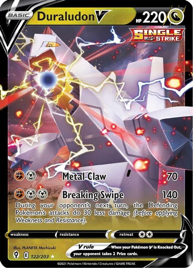 Buy Pokemon cards Australia - Duraludon V 122/203 - Premium Raw Card from Monster Mart - Pokémon Card Emporium - Shop now at Monster Mart - Pokémon Cards Australia. Evolving Skies, NEW 30 May