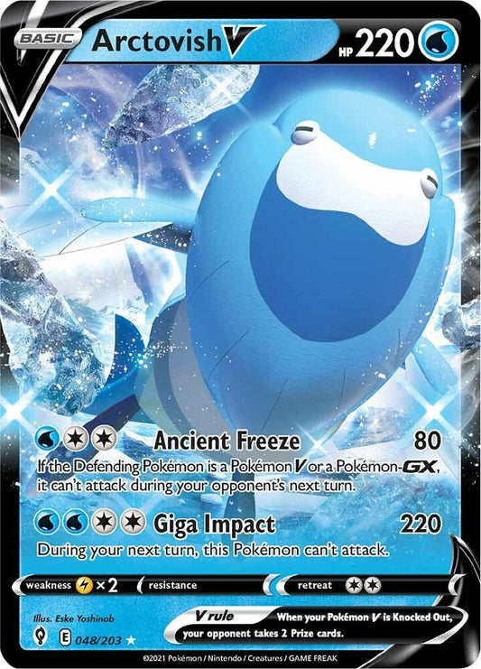 Buy Pokemon cards Australia - Arctovish V 048/203 - Premium Raw Card from Monster Mart - Pokémon Card Emporium - Shop now at Monster Mart - Pokémon Cards Australia. Evolving Skies, NEW 22 Jul