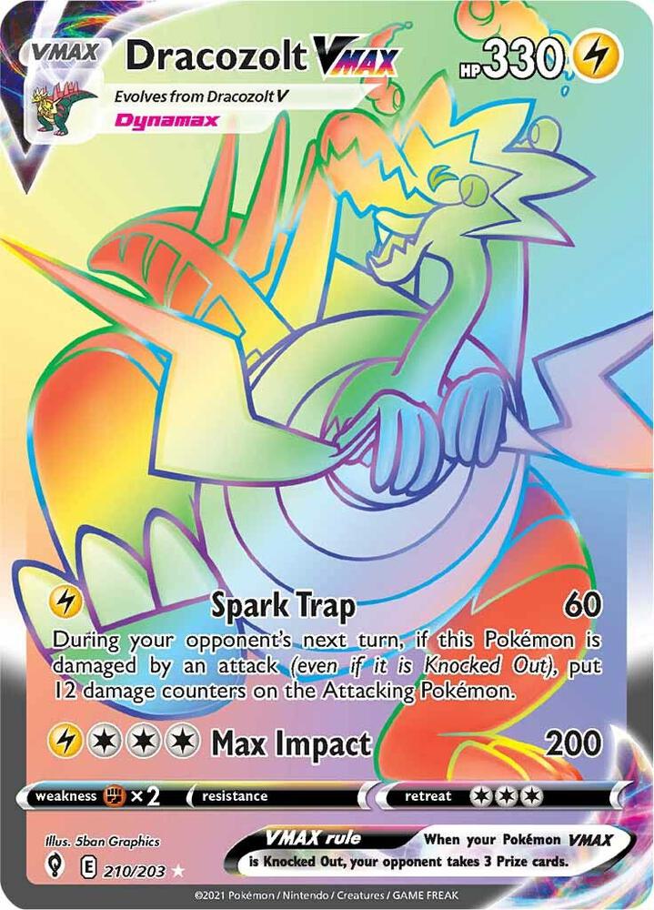 Buy Pokemon cards Australia - Dracozolt VMAX 210/203 - Premium Raw Card from Monster Mart - Pokémon Card Emporium - Shop now at Monster Mart - Pokémon Cards Australia. Evolving Skies, NEW 8 Aug, Rainbow, Secret Rare, VMAX