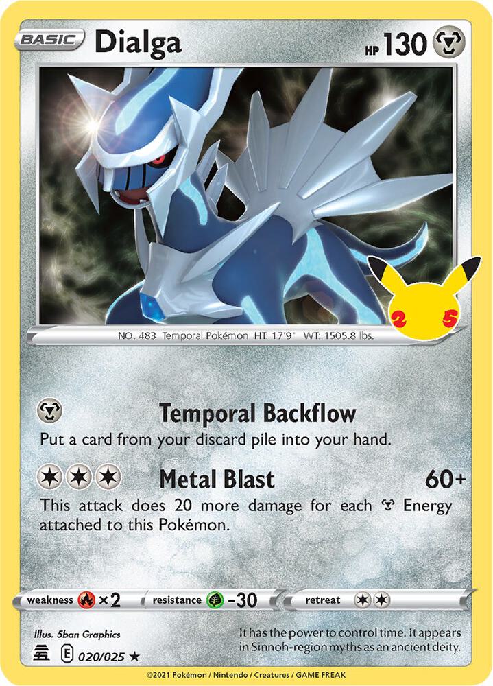 Buy Pokemon cards Australia - Dialga Holo 020/025 - Premium Raw Card from Monster Mart - Pokémon Card Emporium - Shop now at Monster Mart - Pokémon Cards Australia. Celebrations, Holo, NEW 13 Aug