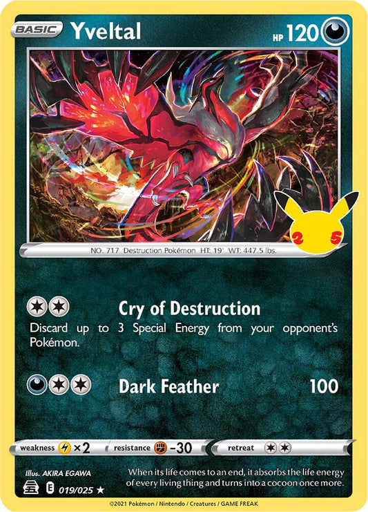 Buy Pokemon cards Australia - Yveltal Holo 019/025 - Premium Raw Card from Monster Mart - Pokémon Card Emporium - Shop now at Monster Mart - Pokémon Cards Australia. Celebrations, Holo, NEW 28 Aug