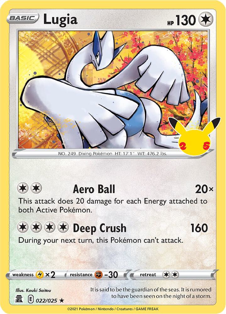 Buy Pokemon cards Australia - Lugia Holo 022/025 - Premium Raw Card from Monster Mart - Pokémon Card Emporium - Shop now at Monster Mart - Pokémon Cards Australia. Celebrations, Holo, NEW 28 Aug