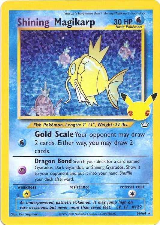 Buy Pokemon cards Australia - Shining Magikarp 66/64 - Premium Raw Card from Monster Mart - Pokémon Card Emporium - Shop now at Monster Mart - Pokémon Cards Australia. Celebrations, Classic Collection, NEW 8 Aug