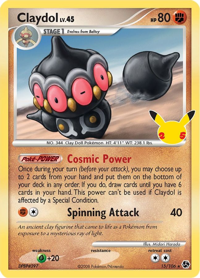 Buy Pokemon cards Australia - Claydol 15/106 - Premium Raw Card from Monster Mart - Pokémon Card Emporium - Shop now at Monster Mart - Pokémon Cards Australia. Celebrations, Classic Collection, NEW 7 Jun, Stamped