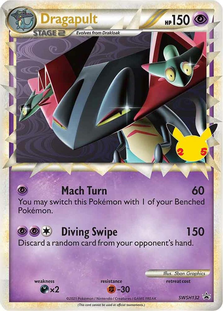 Buy Pokemon cards Australia - Dragapult SWSH132 - Premium Raw Card from Monster Mart - Pokémon Card Emporium - Shop now at Monster Mart - Pokémon Cards Australia. Celebrations, NEW 8 Aug, Promo, Sword & Shield Promo