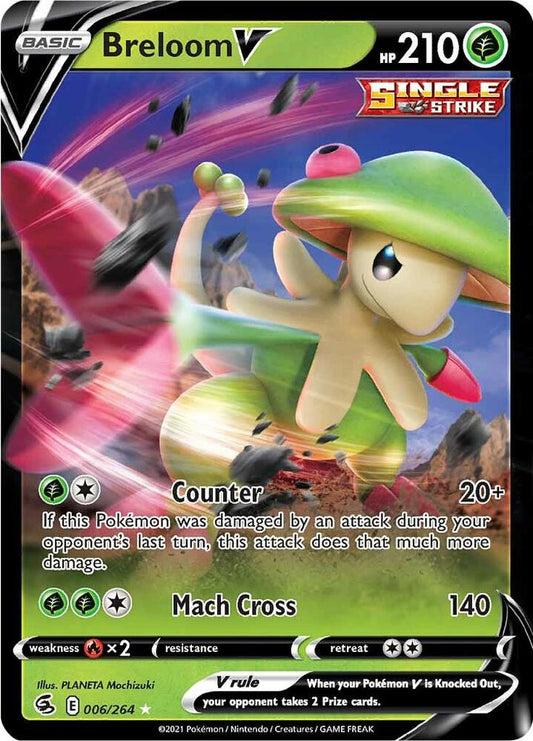 Buy Pokemon cards Australia - Breloom V 006/264 - Premium Raw Card from Monster Mart - Pokémon Card Emporium - Shop now at Monster Mart - Pokémon Cards Australia. Fusion Strike, NEW 6 Nov