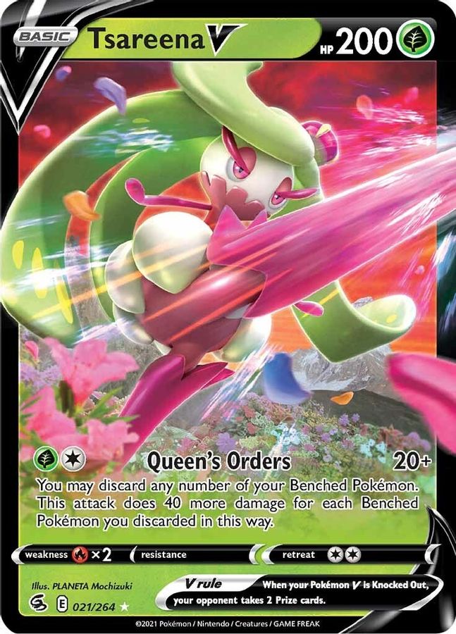 Buy Pokemon cards Australia - Tsareena V 021/264 - Premium Raw Card from Monster Mart - Pokémon Card Emporium - Shop now at Monster Mart - Pokémon Cards Australia. Fusion Strike, NEW 27 Jun