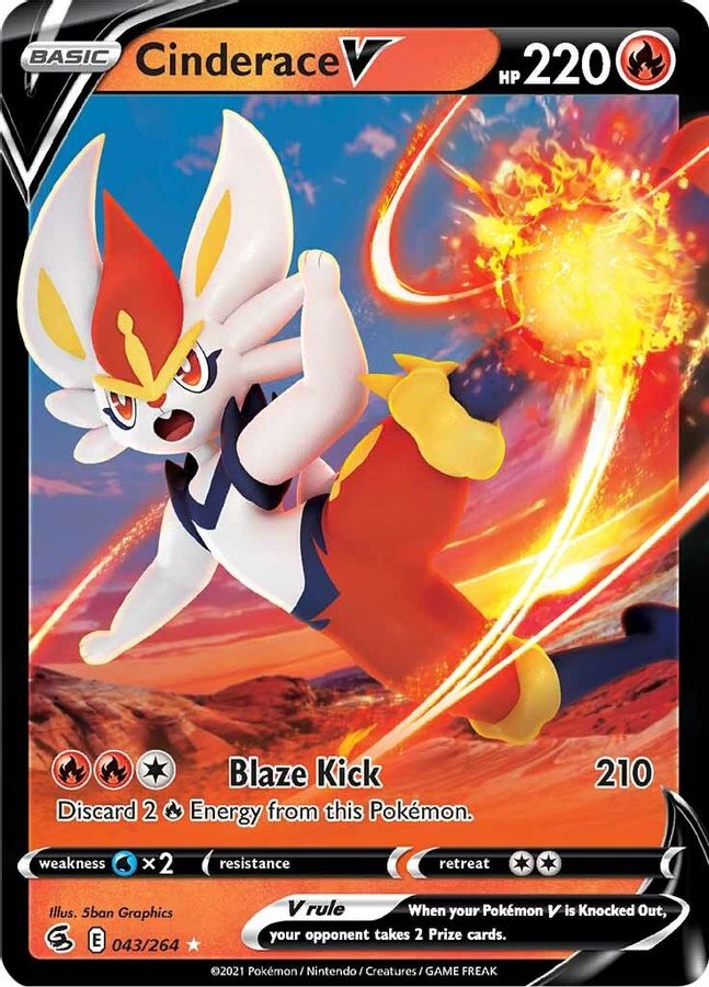 Buy Pokemon cards Australia - Cinderace V 043/264 - Premium Raw Card from Monster Mart - Pokémon Card Emporium - Shop now at Monster Mart - Pokémon Cards Australia. Fusion Strike, NEW 20 May