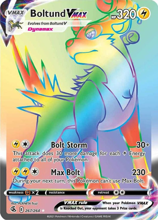 Buy Pokemon cards Australia - Boltund VMAX 267/264 - Premium Raw Card from Monster Mart - Pokémon Card Emporium - Shop now at Monster Mart - Pokémon Cards Australia. Fusion Strike, NEW 8 May, Rainbow, Secret Rare, VMAX