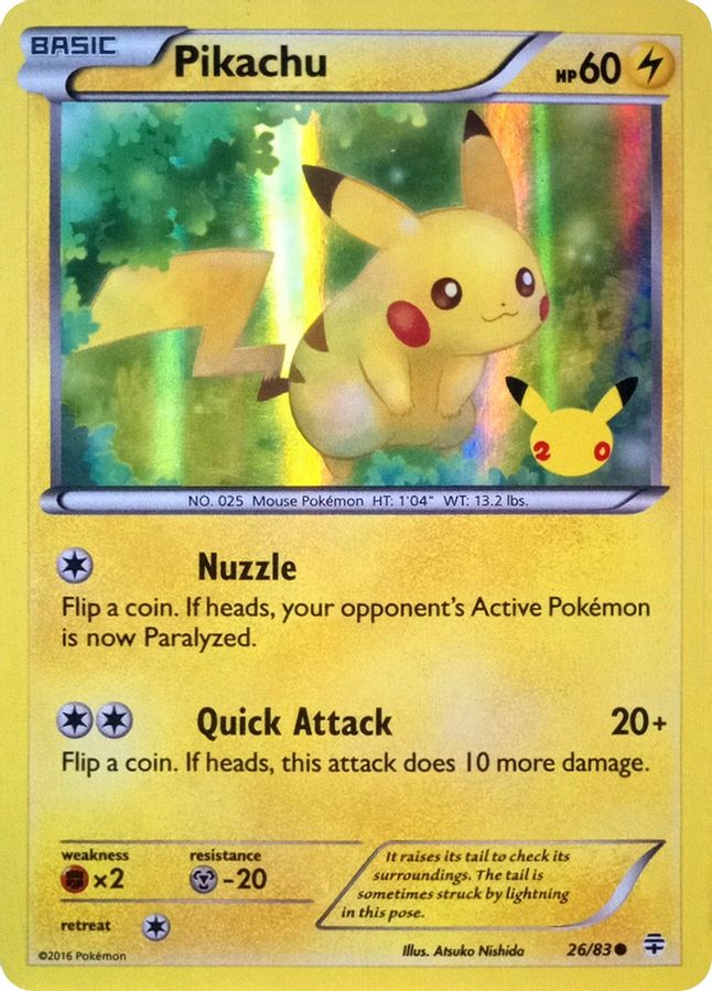 Buy Pokemon cards Australia - Pikachu 26/83 Sealed - Premium Raw Card from Monster Mart - Pokémon Card Emporium - Shop now at Monster Mart - Pokémon Cards Australia. 20th Anniversary, Celebrations, New 8 Apr, Promo, Sealed