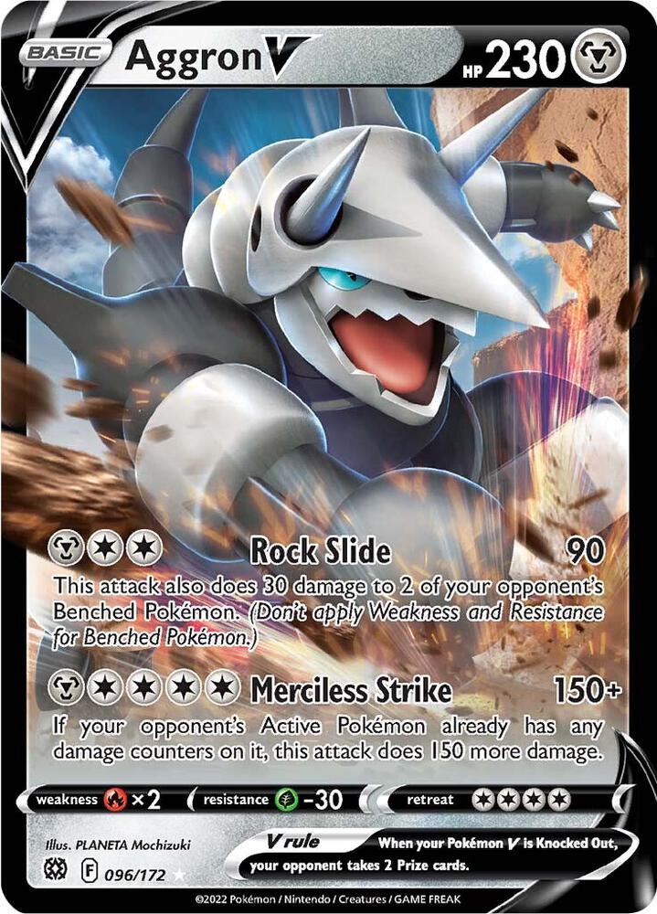 Buy Pokemon cards Australia - Aggron V 096/172 - Premium Raw Card from Monster Mart - Pokémon Card Emporium - Shop now at Monster Mart - Pokémon Cards Australia. Brilliant Stars, NEW 13 Aug