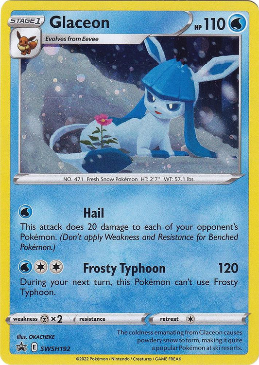 Buy Pokemon cards Australia - Glaceon SWSH192 - Premium Raw Card from Monster Mart - Pokémon Card Emporium - Shop now at Monster Mart - Pokémon Cards Australia. NEW 23 Aug, Promo, Sword & Shield Promo