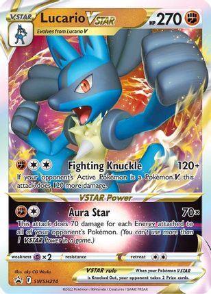 Buy Pokemon cards Australia - Lucario VSTAR SWSH214 - Premium Raw Card from Monster Mart - Pokémon Card Emporium - Shop now at Monster Mart - Pokémon Cards Australia. NEW 19 Jun, Promo, Sword & Shield Promo, VSTAR