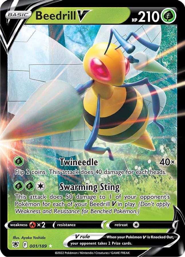 Buy Pokemon cards Australia - Beedrill V 001/189 - Premium Raw Card from Monster Mart - Pokémon Card Emporium - Shop now at Monster Mart - Pokémon Cards Australia. Astral Radiance, NEW 30 May