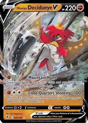 Buy Pokemon cards Australia - Decidueye V 083/189 - Premium Raw Card from Monster Mart - Pokémon Card Emporium - Shop now at Monster Mart - Pokémon Cards Australia. Astral Radiance, NEW 19 Jun