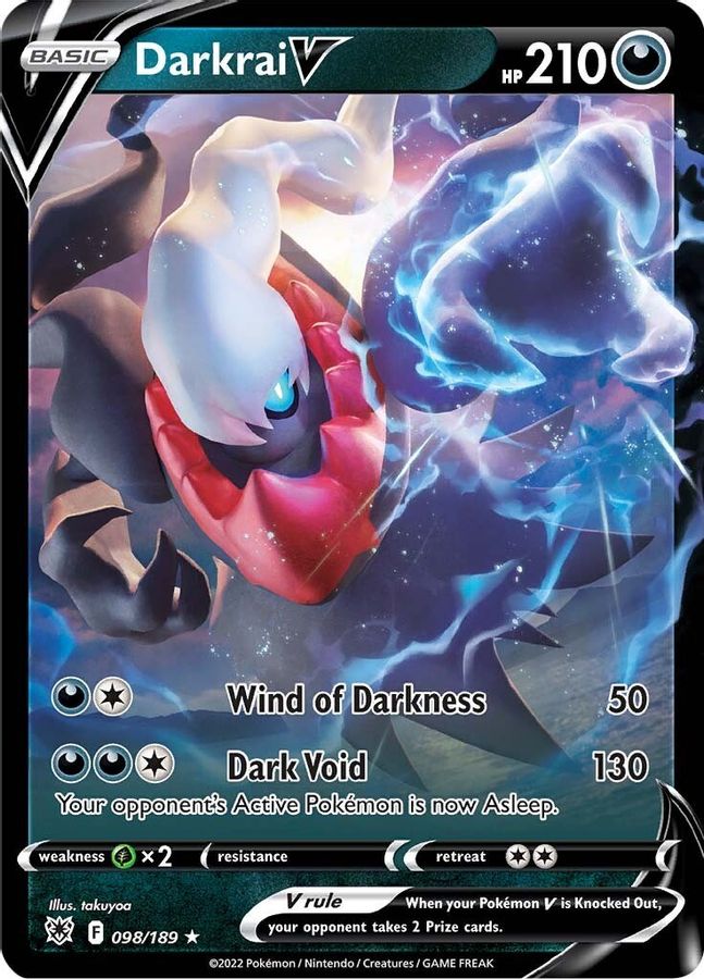 Buy Pokemon cards Australia - Darkrai V 098/189 - Premium Raw Card from Monster Mart - Pokémon Card Emporium - Shop now at Monster Mart - Pokémon Cards Australia. Astral Radiance, NEW 3 Jun