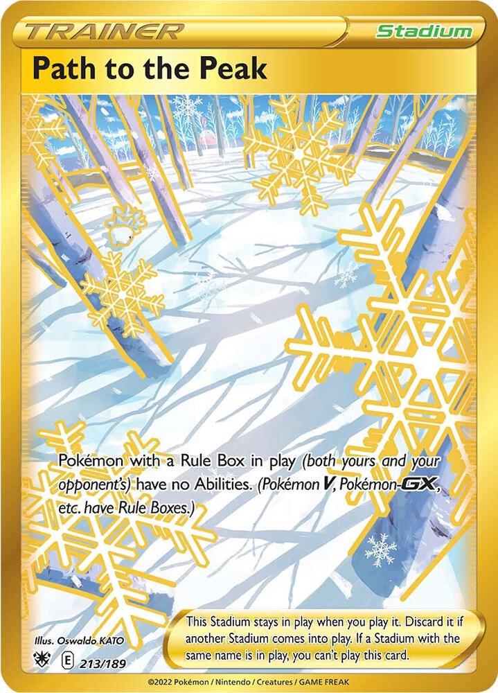 Buy Pokemon cards Australia - Path to the Peak 213/189 - Premium Raw Card from Monster Mart - Pokémon Card Emporium - Shop now at Monster Mart - Pokémon Cards Australia. Astral Radiance, Gold, NEW 15 Jul, Secret Rare, Trainer