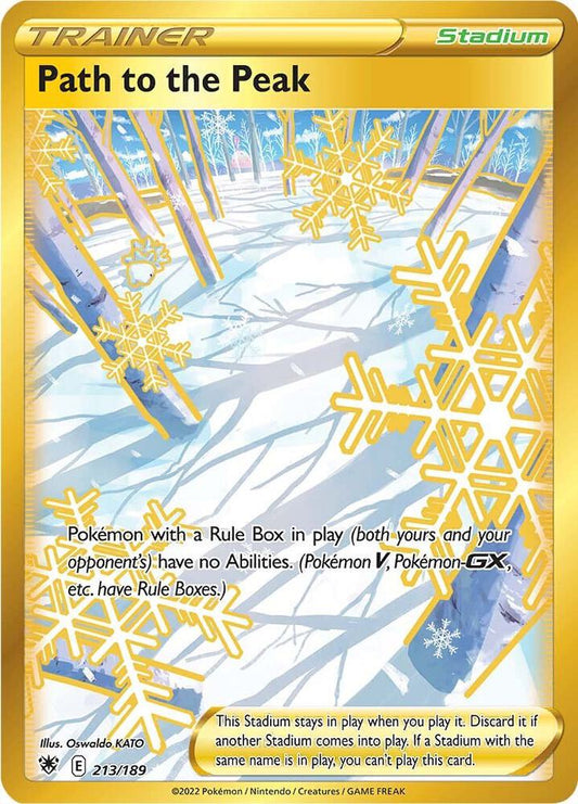 Buy Pokemon cards Australia - Path to the Peak 213/189 - Premium Raw Card from Monster Mart - Pokémon Card Emporium - Shop now at Monster Mart - Pokémon Cards Australia. Astral Radiance, Gold, NEW 15 Jul, Secret Rare, Trainer