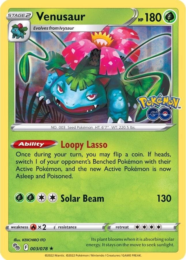 Buy Pokemon cards Australia - Venusaur Holo 003/078 - Premium Raw Card from Monster Mart - Pokémon Card Emporium - Shop now at Monster Mart - Pokémon Cards Australia. Holo, NEW 7 Jun, Pokemon Go