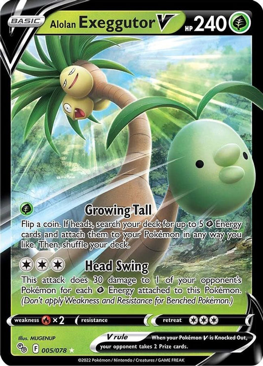 Buy Pokemon cards Australia - Exeggutor V 005/078 - Premium Raw Card from Monster Mart - Pokémon Card Emporium - Shop now at Monster Mart - Pokémon Cards Australia. NEW 20 May, Pokemon Go