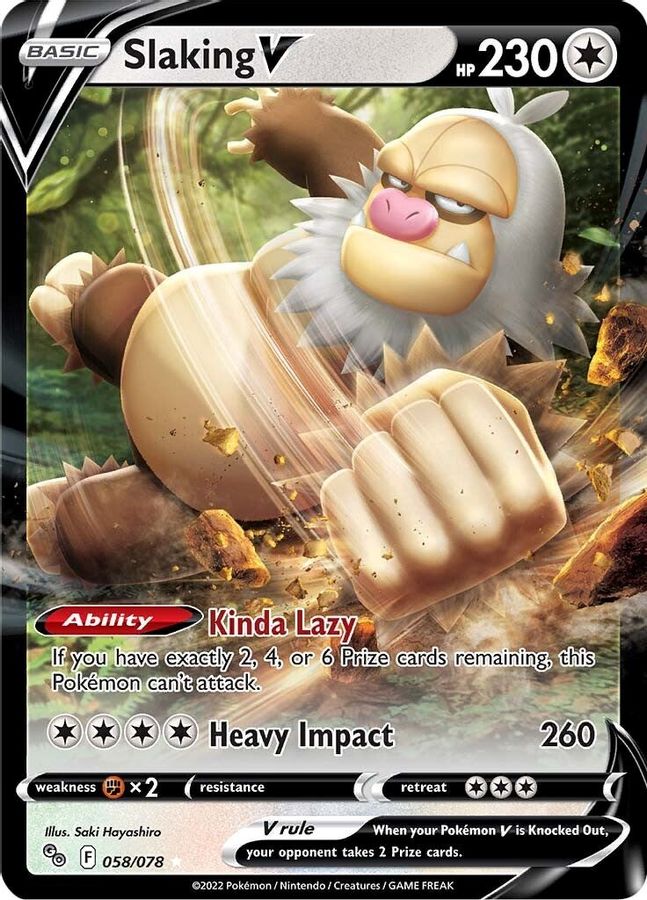 Buy Pokemon cards Australia - Slaking V 058/078 - Premium Raw Card from Monster Mart - Pokémon Card Emporium - Shop now at Monster Mart - Pokémon Cards Australia. NEW 20 May, Pokemon Go