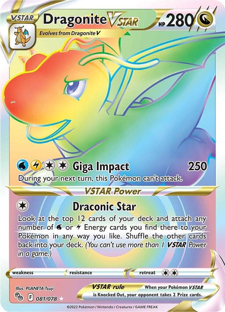 Buy Pokemon cards Australia - Dragonite VSTAR 081/078 - Premium Raw Card from Monster Mart - Pokémon Card Emporium - Shop now at Monster Mart - Pokémon Cards Australia. NEW 23 Sep, Pokemon Go, Rainbow, Secret Rare, VSTAR