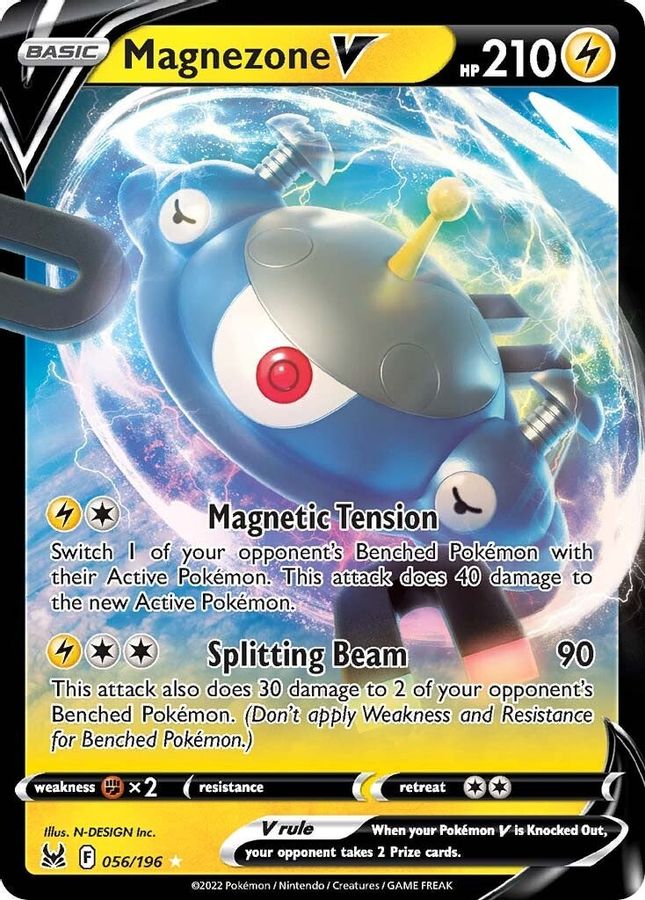 Buy Pokemon cards Australia - Magnezone V 056/196 - Premium Raw Card from Monster Mart - Pokémon Card Emporium - Shop now at Monster Mart - Pokémon Cards Australia. Lost Origin, MMB50, New 24 Apr, Ultra Rare