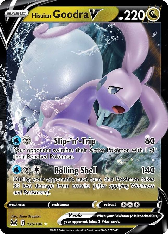 Buy Pokemon cards Australia - Goodra V 135/196 - Premium Raw Card from Monster Mart - Pokémon Card Emporium - Shop now at Monster Mart - Pokémon Cards Australia. Lost Origin, MMB50, New 24 Apr, Ultra Rare