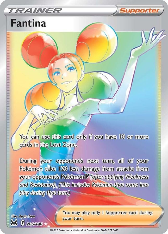 Buy Pokemon cards Australia - Fantina 206/196 - Premium Raw Card from Monster Mart - Pokémon Card Emporium - Shop now at Monster Mart - Pokémon Cards Australia. Lost Origin, NEW 27 Jun, Rainbow, Secret Rare, Trainer