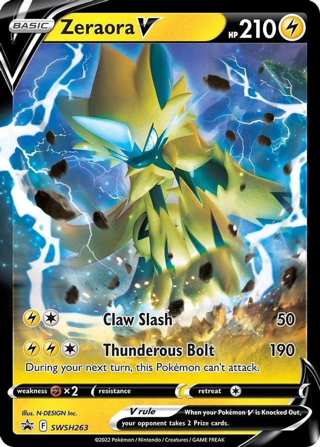 Buy Pokemon cards Australia - Zeraora V SWSH263 - Premium Raw Card from Monster Mart - Pokémon Card Emporium - Shop now at Monster Mart - Pokémon Cards Australia. NEW 20 May, Promo, Sword & Shield Promo