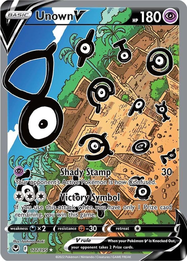 Buy Pokemon cards Australia - Unown V 177/195 - Premium Raw Card from Monster Mart - Pokémon Card Emporium - Shop now at Monster Mart - Pokémon Cards Australia. Alt Art, Alternate Art, NEW 8 Aug, Silver Tempest