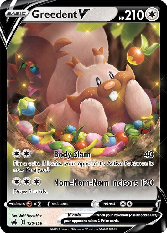 Buy Pokemon cards Australia - Greedent V 120/159 - Premium Raw Card from Monster Mart - Pokémon Card Emporium - Shop now at Monster Mart - Pokémon Cards Australia. Crown Zenith, NEW 22 Jul