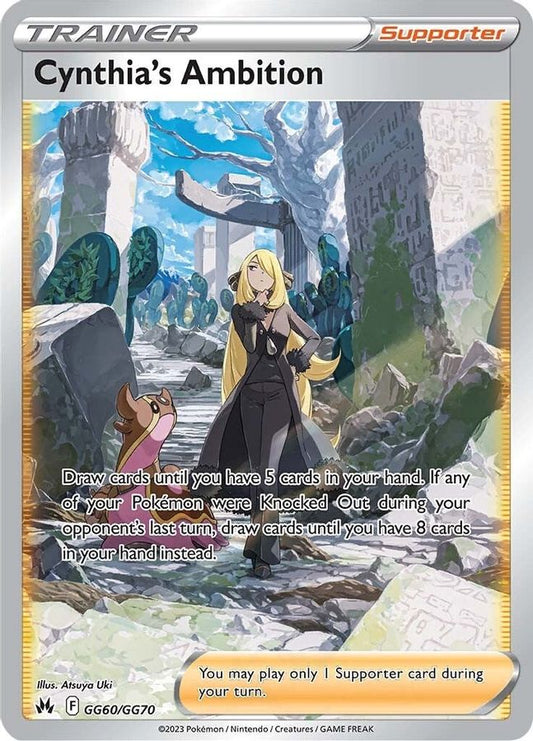 Buy Pokemon cards Australia - Cynthia's Ambition GG60/GG70 - Premium Raw Card from Monster Mart - Pokémon Card Emporium - Shop now at Monster Mart - Pokémon Cards Australia. Crown Zenith, Galarian Gallery, Trainer